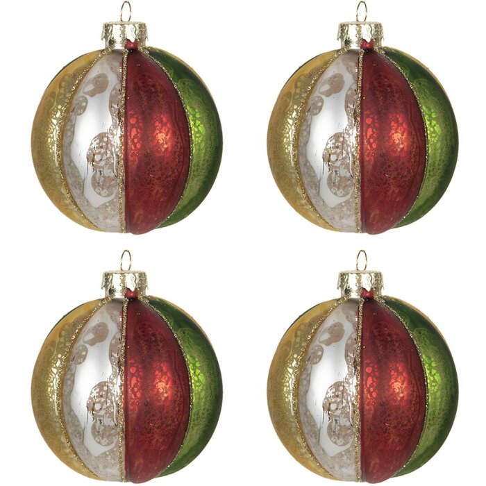 Pupazzi per lalbero di Natale Ø 8 cm (set di 4) Clayre & Eef 6GL2736