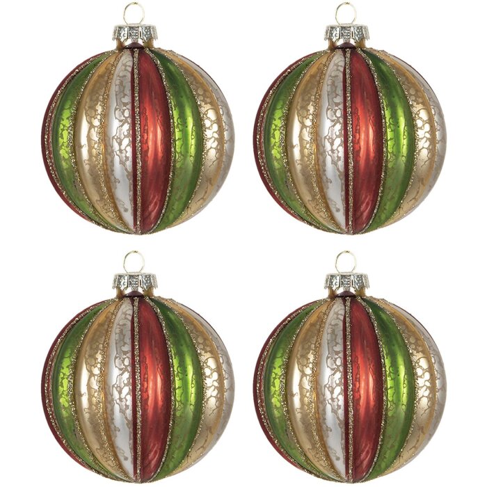 Pettorali per albero di Natale Ø 8 cm (set di 4) Clayre & Eef 6GL2737