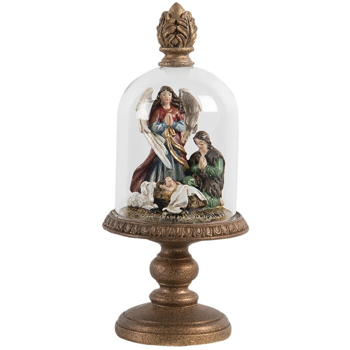 Vaso a campana in vetro con decorazione Ø 9x21 cm Clayre & Eef 6GL2805
