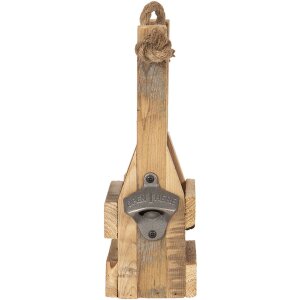 Portabottiglie con apribottiglie 9x10x29 cm Clayre & Eef 6H1883