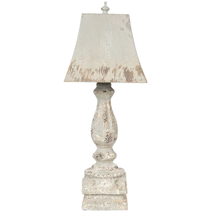 Clayre & Eef 6LMP661 Lampada da tavolo 27x27x70 cm Grigio Legno Ferro Lampada da tavolo