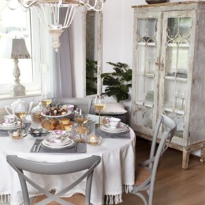 Clayre & Eef 6LMP661 Lampada da tavolo 27x27x70 cm Grigio Legno Ferro Lampada da tavolo