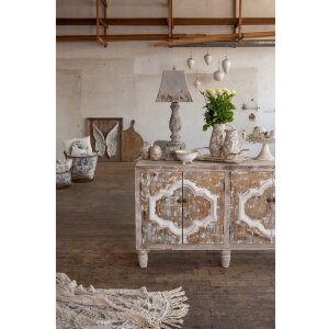 Clayre & Eef 6LMP661 Lampada da tavolo 27x27x70 cm Grigio Legno Ferro Lampada da tavolo