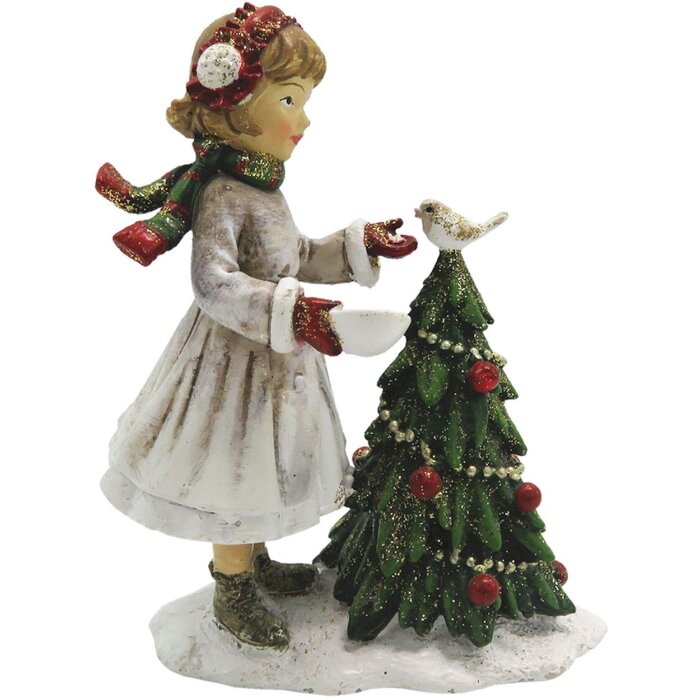Decorazione Bambino con albero di Natale 9x5x12 cm Clayre & Eef 6PR2786