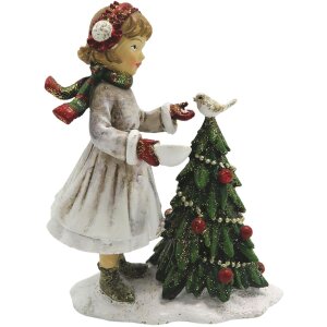 Decorazione Bambino con albero di Natale 9x5x12 cm Clayre...