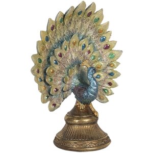 Decorazione Pavone 22x12x30 cm Clayre & Eef 6PR3013