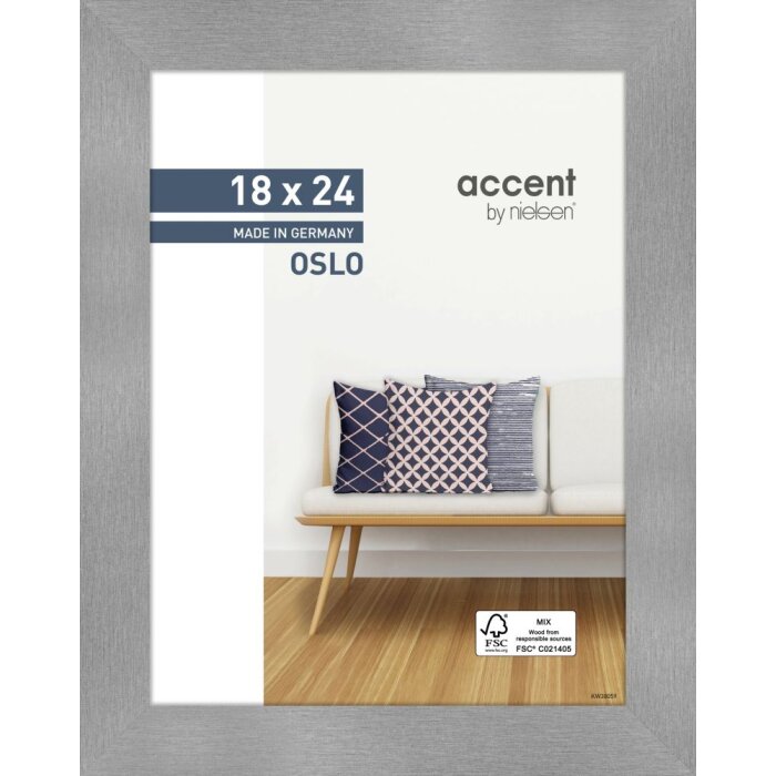 Cornice Nielsen in legno Oslo 18x24 cm argento