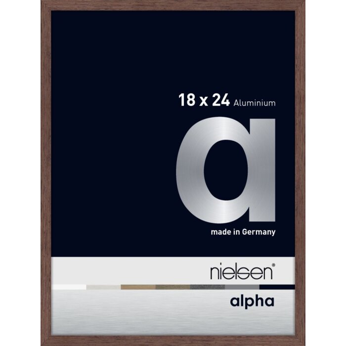 Cornice Nielsen in alluminio Alpha TCSC 18x24 cm luce wengé