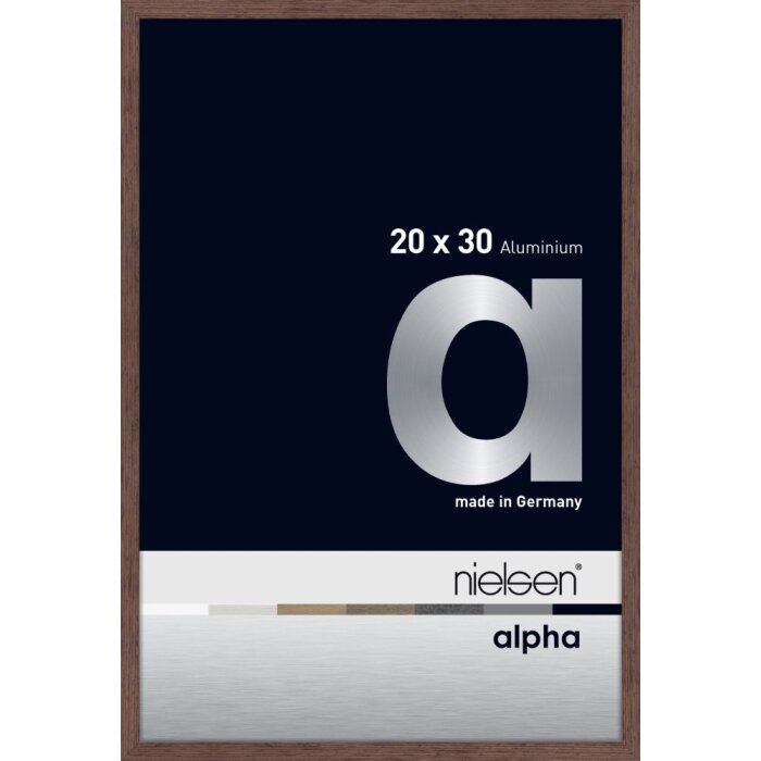 Cornice Nielsen in alluminio Alpha TCSC 20x30 cm luce wengé