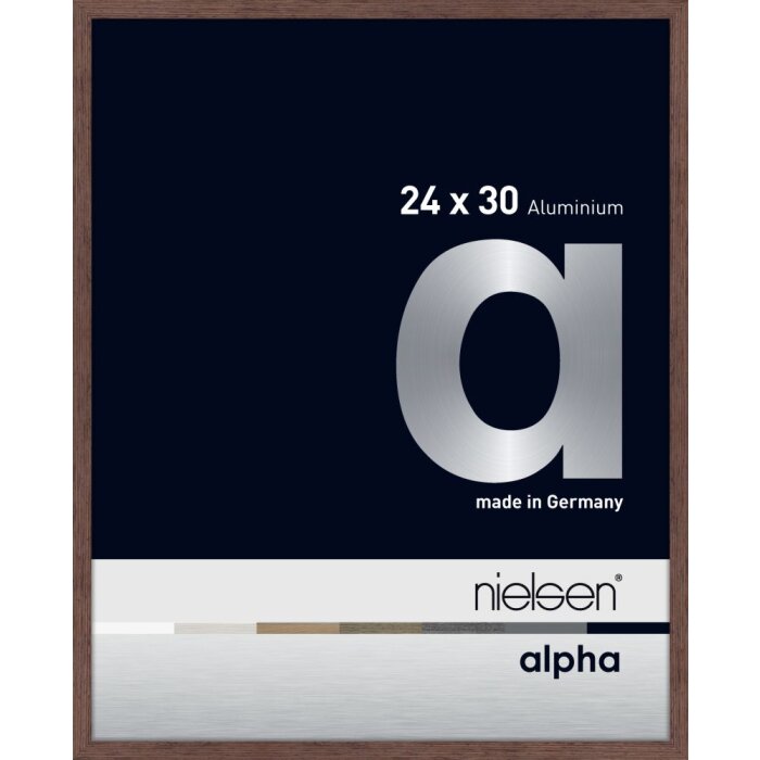 Cornice Nielsen in alluminio Alpha TCSC 24x30 cm luce wengé