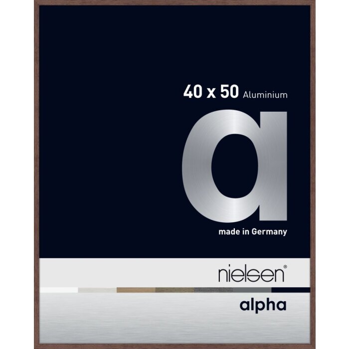 Cornice Nielsen in alluminio Alpha TCSC 40x50 cm wengé light