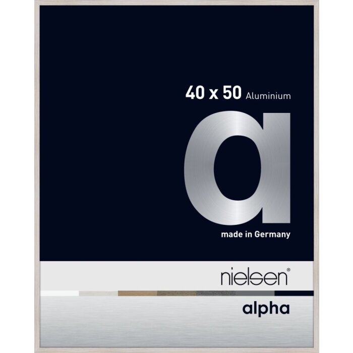 Cornice Nielsen in alluminio Alpha TCSC 40x50 cm rovere bianco