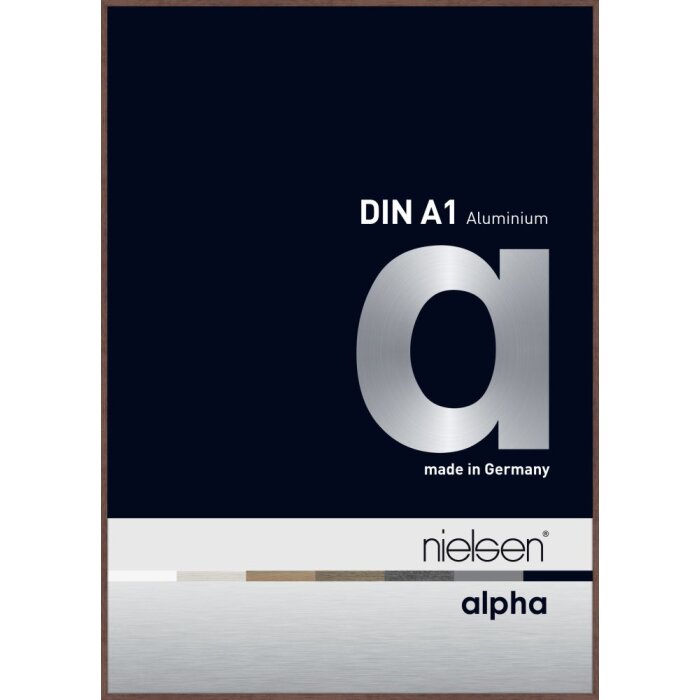 Cornice Nielsen in alluminio Alpha TCSC 60x84 cm luce wengé