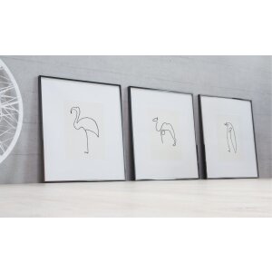 Cornice Nielsen in alluminio Alpha TCSC 60x84 cm luce wengé