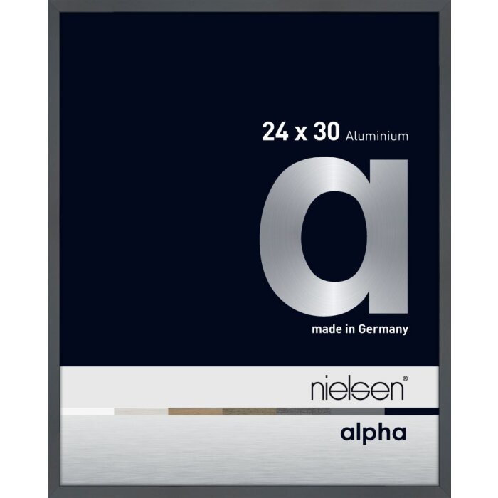Cornice Nielsen in alluminio Alpha TCSC 24x30 cm grigio scuro lucido
