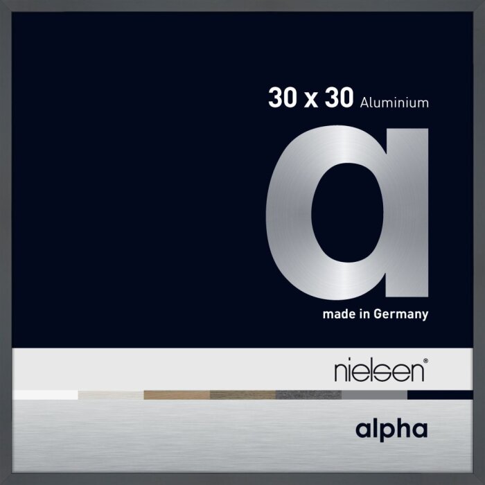 Cornice Nielsen in alluminio Alpha TCSC 30x30 cm grigio scuro lucido