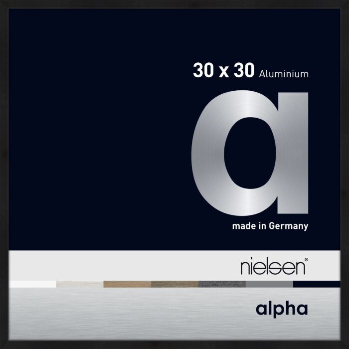 Cornice Nielsen in alluminio Alpha TCSC 30x30 cm anodizzato nero opaco