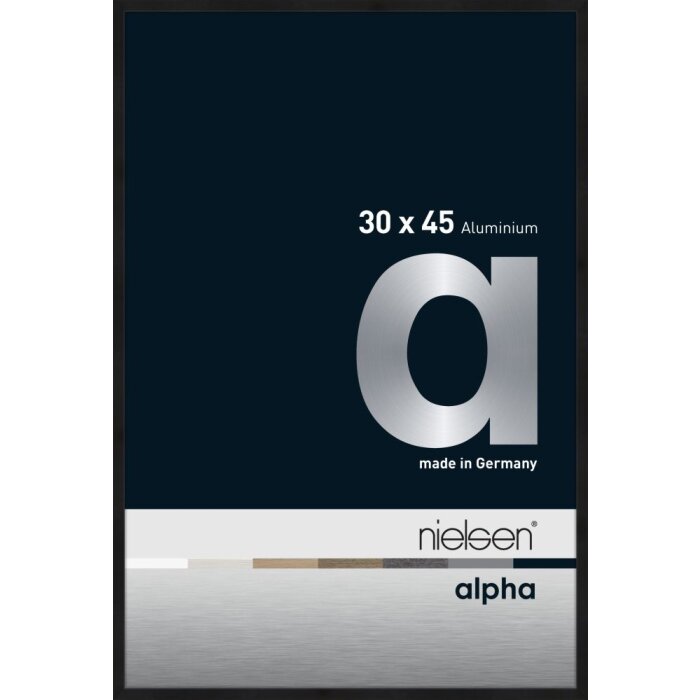 Cornice Nielsen in alluminio Alpha TCSC 30x45 cm anodizzato nero opaco