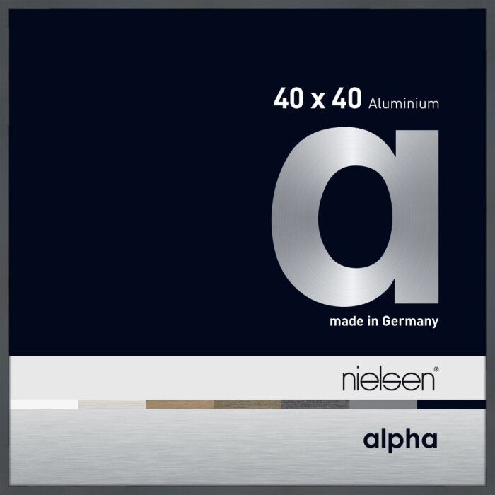 Cornice Nielsen in alluminio Alpha TCSC 40x40 cm grigio scuro lucido
