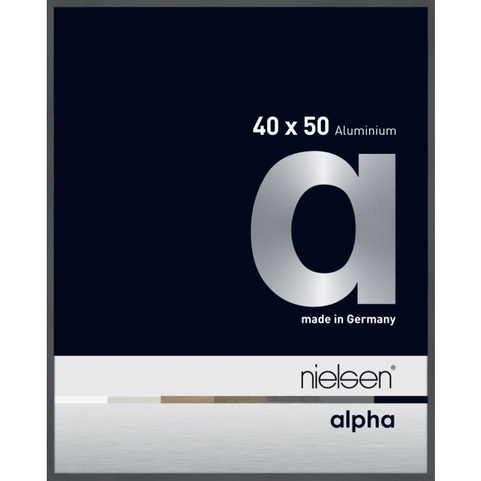 Cornice Nielsen in alluminio Alpha TCSC 40x50 cm grigio scuro lucido