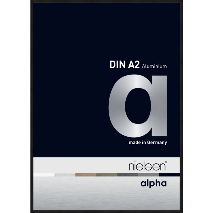 Cornice Nielsen in alluminio Alpha TCSC 42x60 cm anodizzato nero opaco
