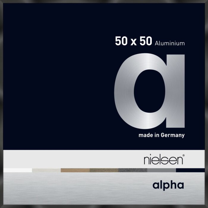 Cornice Nielsen in alluminio Alpha TCSC 50x50 cm anodizzato nero lucido
