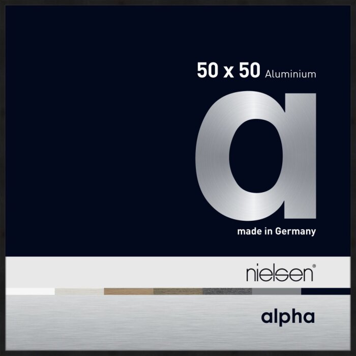 Cornice Nielsen in alluminio Alpha TCSC 50x50 cm anodizzato nero opaco