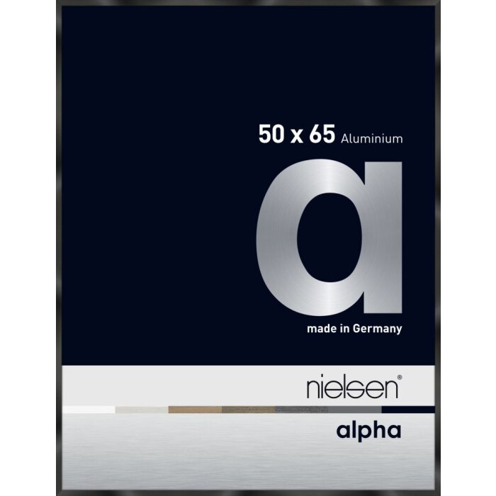 Cornice Nielsen in alluminio Alpha TCSC 50x65 cm anodizzato nero lucido