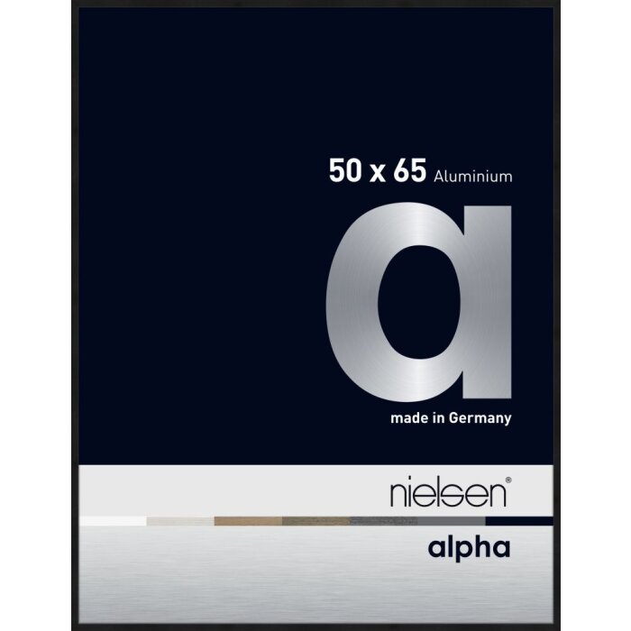 Cornice Nielsen in alluminio Alpha TCSC 50x65 cm anodizzato nero opaco