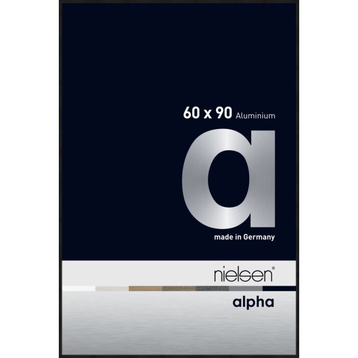 Cornice Nielsen in alluminio Alpha TCSC 60x90 cm anodizzato nero opaco