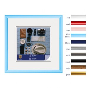Henzo Cornice in plastica Napoli 15x15 cm azzurro
