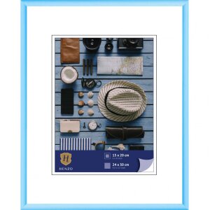Henzo Cornice in plastica Napoli 24x30 cm azzurro