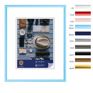 Henzo Cornice in plastica Napoli 24x30 cm azzurro