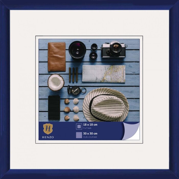 Henzo Cornice in plastica Napoli 30x30 cm blu