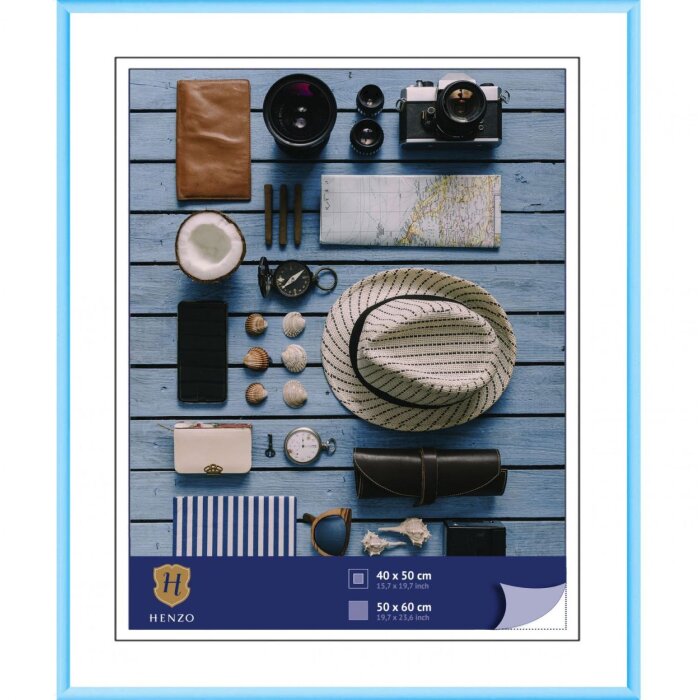 Henzo Cornice in plastica Napoli 50x60 cm azzurro