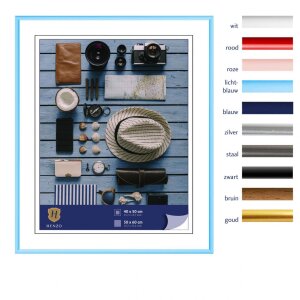 Henzo Cornice in plastica Napoli 50x60 cm azzurro