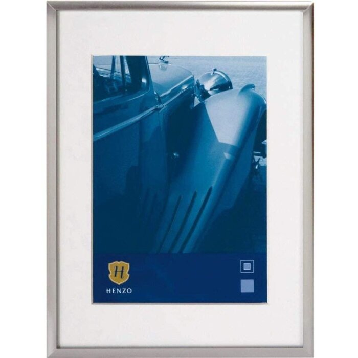 Henzo Telaio in alluminio Portofino 30x45 cm argento con passepartout 20x30 cm