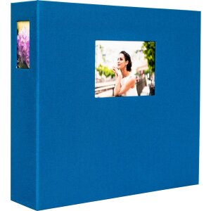HNFD Album fotografico Lona lino blu 1000 foto 34,5x33 cm...