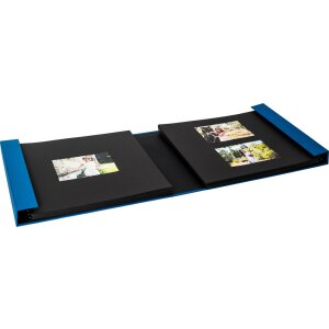 HNFD Album fotografico Lona lino blu 1000 foto 34,5x33 cm 168 pagine nere