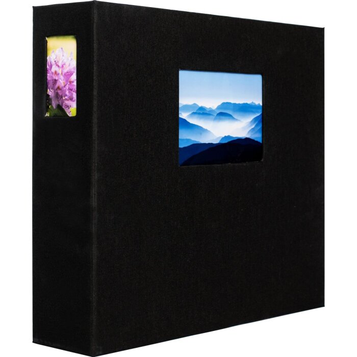 HNFD Album fotografico Lona in lino nero 1000 foto 34,5x33 cm 168 pagine nere