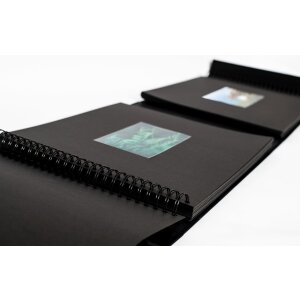 HNFD Album fotografico Lona in lino nero 1000 foto 34,5x33 cm 168 pagine nere