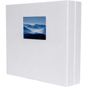 HNFD Album fotografico Lona lino bianco 1000 foto 34,5x33 cm 168 pagine nere
