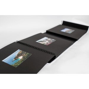 HNFD Album fotografico Lona lino bianco 1000 foto 34,5x33 cm 168 pagine nere