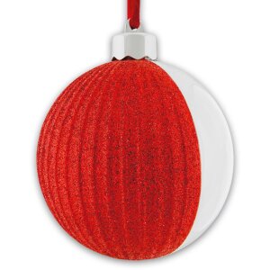 Foto Globo di neve 10x10 cm Ciondolo albero di Natale rosso