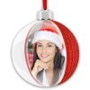 Foto Globo di neve 10x10 cm Ciondolo albero di Natale rosso