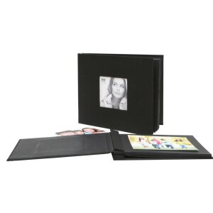 Album a vite A66DH240SI Copertina in lino nero 30x30 cm