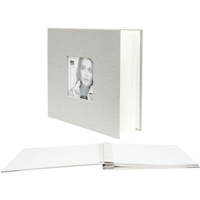 Album a vite Deknudt A66DH740SI Copertina in lino grigio 20x20 cm