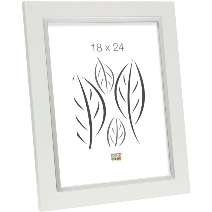 Cornice in bianco con bordo interno argentato 21x29,7 cm