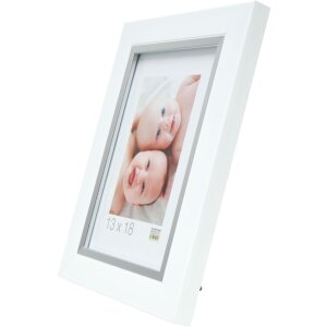 Cornice in bianco con bordo interno argentato 21x29,7 cm