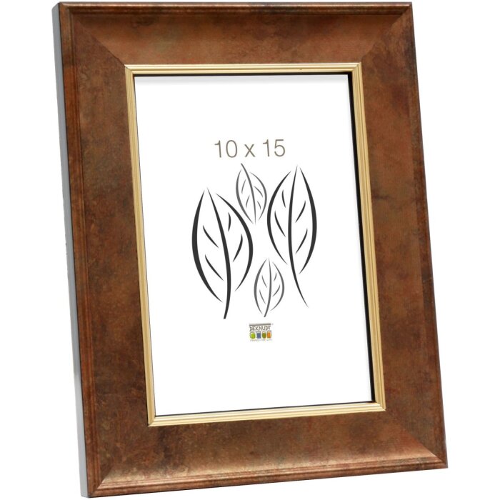 Cornice in legno S46EA3 Bordo oro 18x24 cm Vetro antiriflesso
